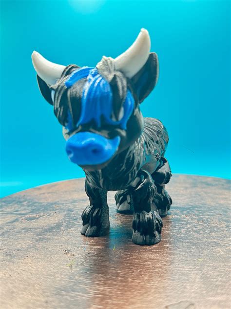 3 D Printed Flex Highland Cows 3D Printed Articulating Highland Cow