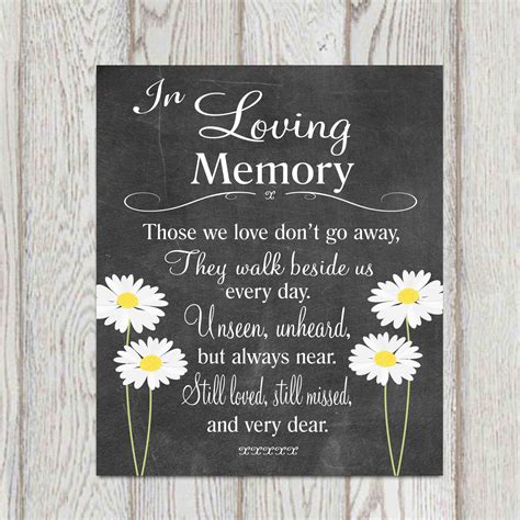 Memorial Table in Loving Memory Printable Wedding Memorial - Etsy Australia