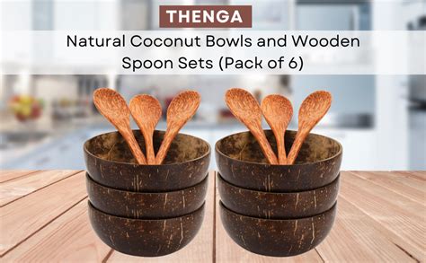 Buy Thenga Coconut Bowls And Wooden Spoon Sets Eco Friendly Perfect