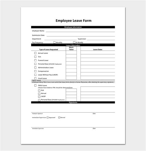 FREE 8+ Employee Leave Form Samples & Templates (in Word and PDF)