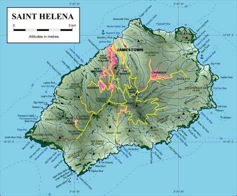 Detailed topographical map of St. Helena. St. Helena detailed topographical map | Vidiani.com ...