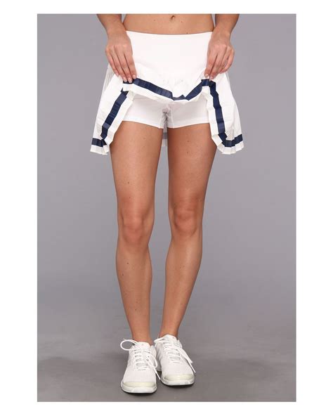 Lacoste Technical Pleated Skirt With Built In Short In White Lyst