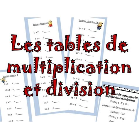 Tables De Multiplication Et Division Minions