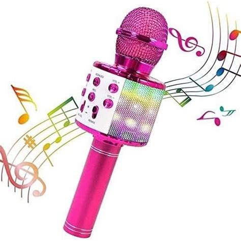 Microphone Karaok Bluetooth Sans Fil Avec Lumi Res Led Haut Parleur