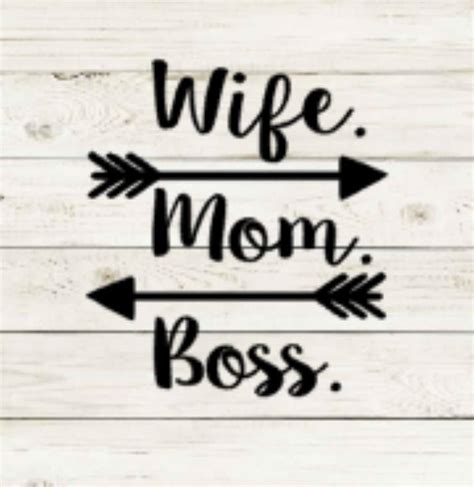 Wife Mom Boss Vinyl Decal Cup Decal Decals Permanent Decal Etsy