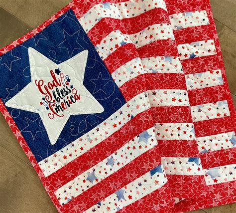 Patriotic Table Quilts July Th Table Runners American Flag Table