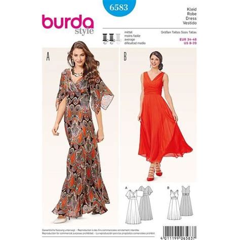 Patron Burda 6583 Robe Cdiscount Beaux Arts Et Loisirs Créatifs