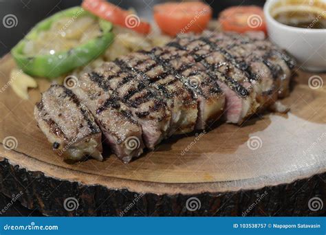 Angus Beef Steak Served with Vegetable. Stock Image - Image of food, rare: 103538757