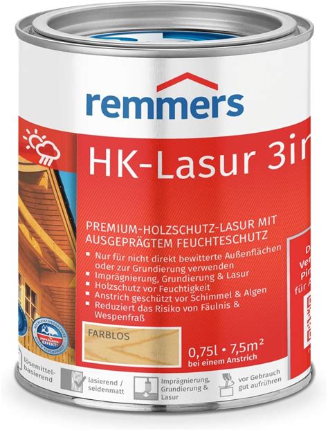 Remmers HK Lasur 3in1 Farblos 5 Liter Holzlasur Aussen 3facher