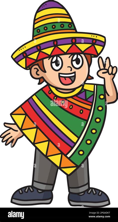 Cinco de Mayo Happy Mexican Boy Cartoon Clipart Stock Vector Image ...