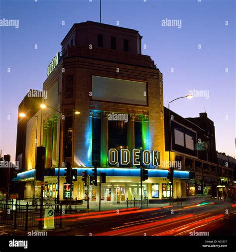 The Odeon Cinema Illuminated at Night, Holloway Road, London Stock ...