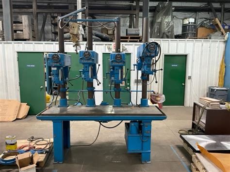 4 Spindle Clausing 4 Head Gang Drill Press Adjustable Spindle Speeds