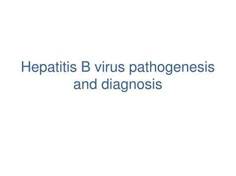 Pdf Hepatitis B Virus Pathogenesis And Diagnosis