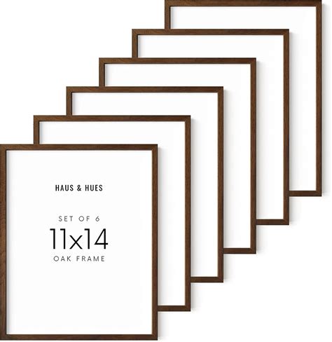 Haus And Hues Walnut Oak 11x14 Picture Frame Set Of 6