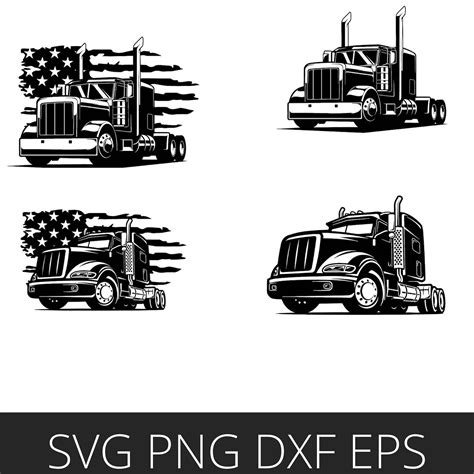 Semi Truck Svg Semi Truck With Trailer Svg Semi Truck Svg File Truck Driver Svg Trucker Svg