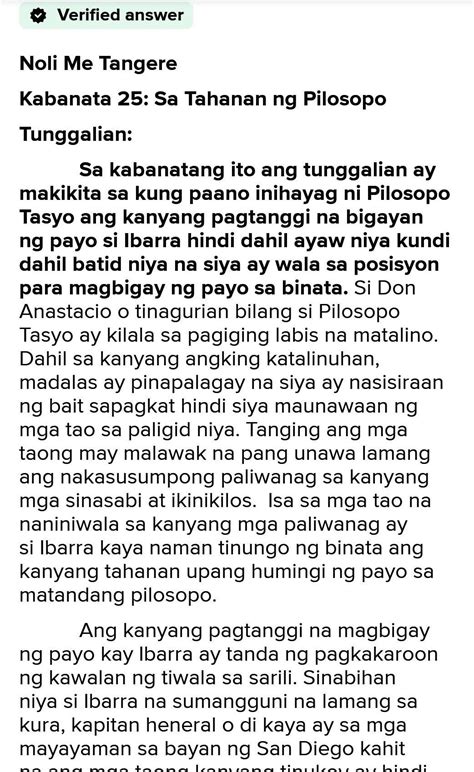 Tunggalian Ng Noli Me Tangere Mula Kabantay 23 33 Brainly Ph