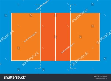 Volleyball Court Top View Vector Illustration Stock Vector Royalty