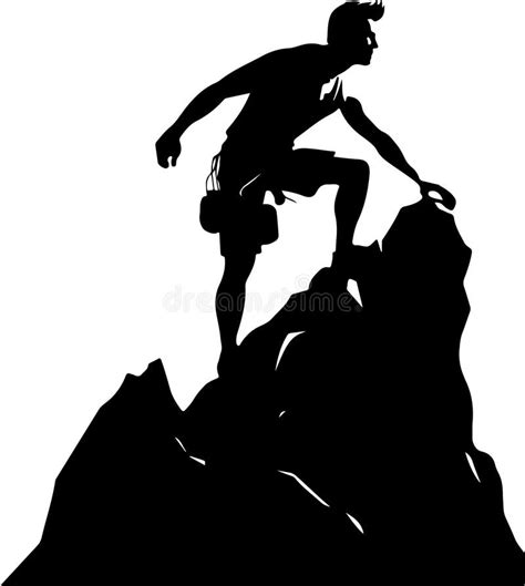 Rock Climbing Silhouette Vector Illustration Stock Vector