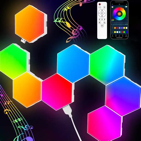 Buy Tisofu Hexagon Pack Led Rgb Gaming Lights With App Smart