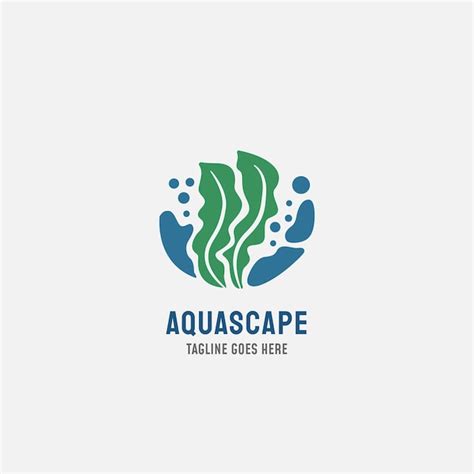 Premium Vector Aquascape Logo Design Template Aquarium And Seaweed