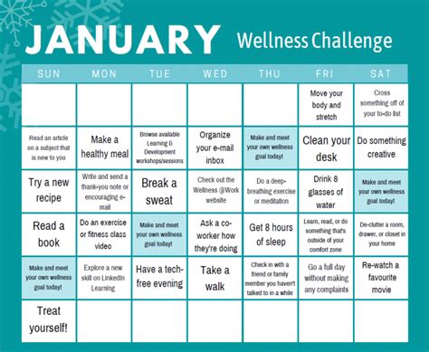 Day January Wellness Challenge Wellness Challenge Challenges