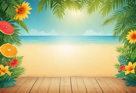 Enjoy Summer Background Premium AI Generated Image