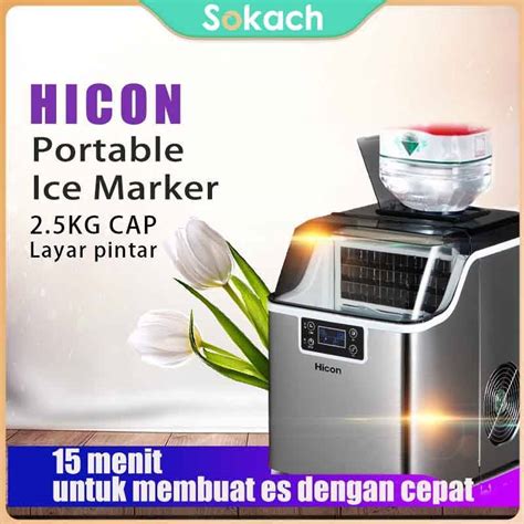 Jual Hicon Ice Maker Cube Pembuat Es Batu 25kg Per 24 Jam Mesin Pembuat