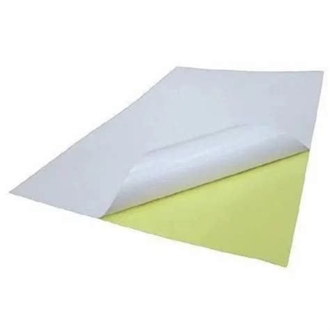 White Adhesive Paper Avery Dennison Chromo Gum Sheets Single Side At