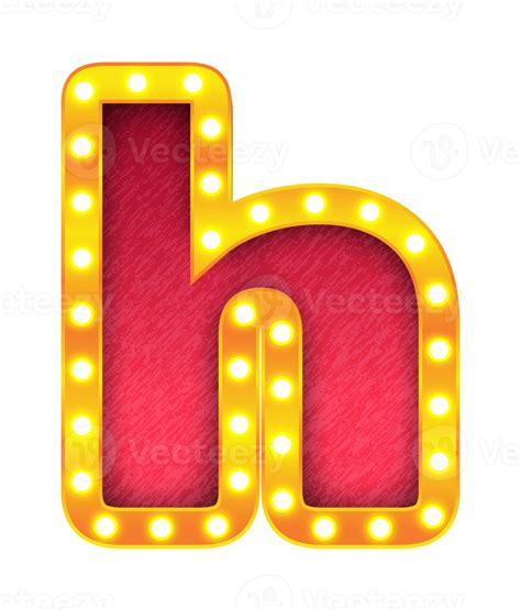 H Retro Cinema Light Bulb Sign Alphabet 13090378 PNG