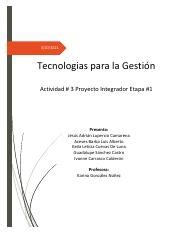 Actividad 3 Eq 8 pdf 3 20 2021 Tecnologias para la Gestión Actividad