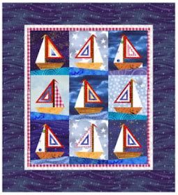 Free Pattern Day Sailboats Nautical Quilt Boat Quilt Paper Peicing