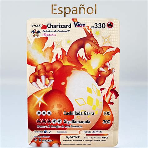 Anime Arceus Charizard Español Pokemon Cards Metal Card Spanish Pikachu