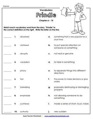 Frindle Literacy Unit Worksheets Library