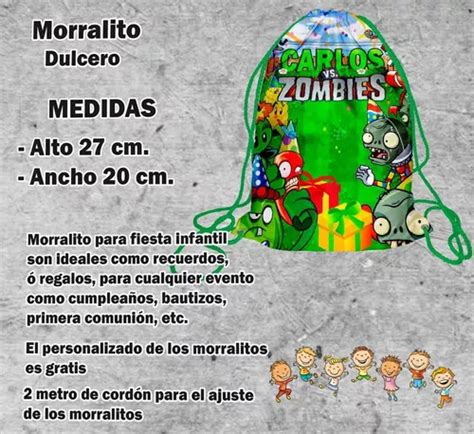 Plantas Vs Zombies Morralitos Personalizados Recuerdos Pz En Venta