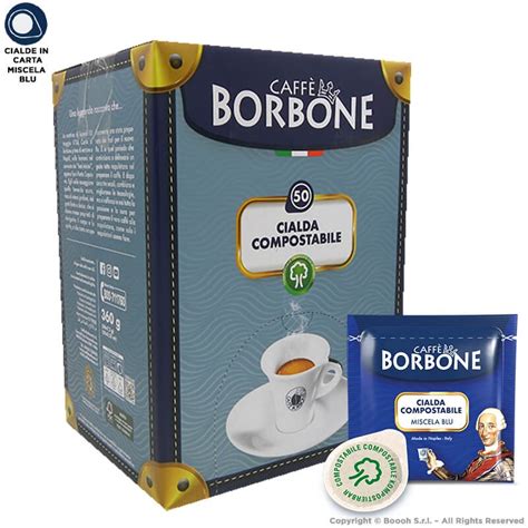 50 Cialde Eco Carta Caffè Borbone Miscela Qualità Blu ESE 44mm Boooh