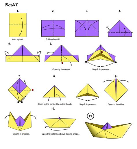 Łódka z papieru origami krok po kroku