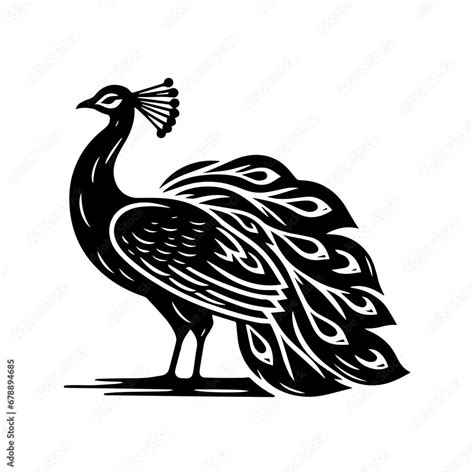 Peacock Vector Logo Art Stock Vector | Adobe Stock