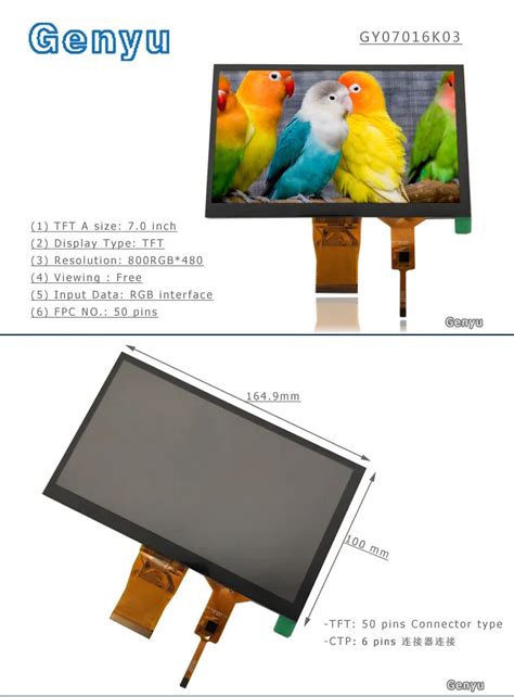 Pixels Monitor Tft Liquid Crystal Display Inch Tft Lcd