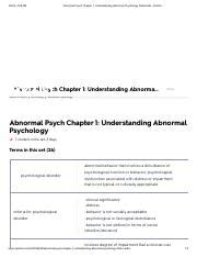 Abnormal Psych Chapter Understanding Abnormal Psychology Flashcards