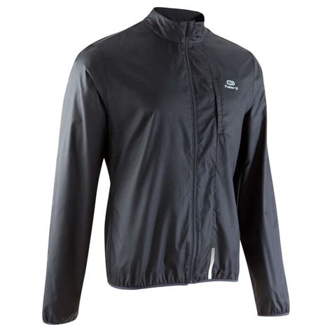 Kalenji Run Wind Mens Running Jacket Black Decathlon