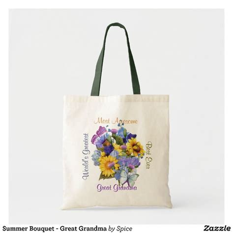 Bolso De Tela Bouquet De Verano Gran Abuela Zazzle Es Summer