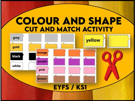 Colour And Shape Cut And Match Activity Teaching Resources