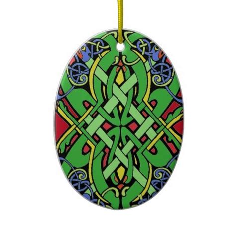 Colorful Irish Celtic Knot Ceramic Ornament Zazzle Celtic Christmas