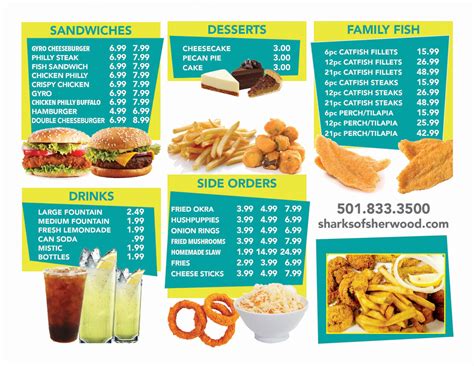 Sharks of Sherwood | Menu