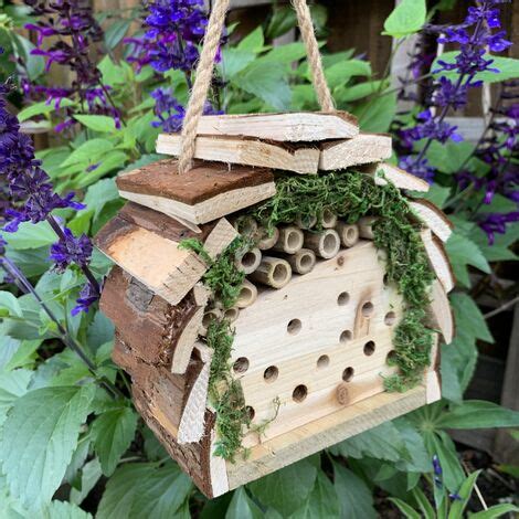 Tom Chambers Garden Wooden Bug House Wild Insect Hanging Habitat with ...