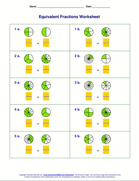 Master Equivalent Fractions With Printable Worksheets