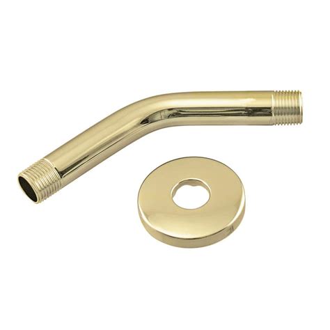 Westbrass 6 In Shower Arm With Flange In Polished Brass D300 1 01