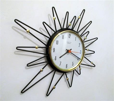 French S Atomic Age Vedette Wall Clock Starbust Etsy