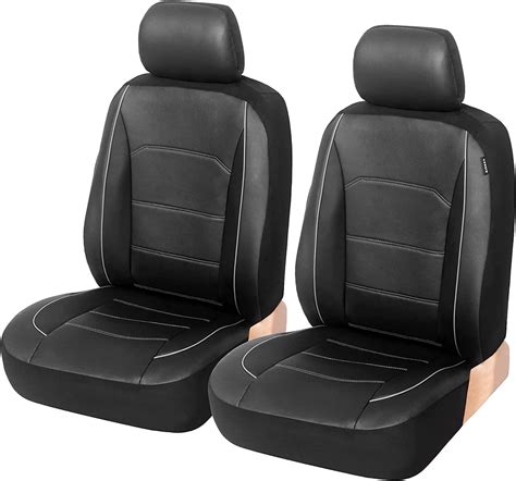 Toyoun Classic Front Car Seat Covers Faux Leather Universal Seat Covers For Front Seats Only