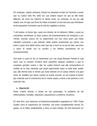 Análisis del libro Veronika decide morir docx